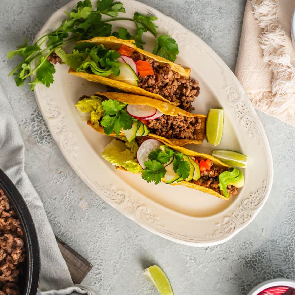 Ancho Chile Ground Beef Tacos