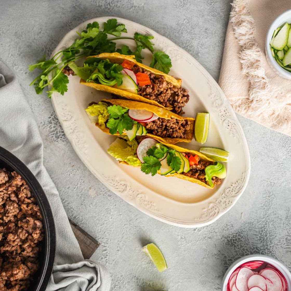 Ancho Chile Ground Beef Tacos