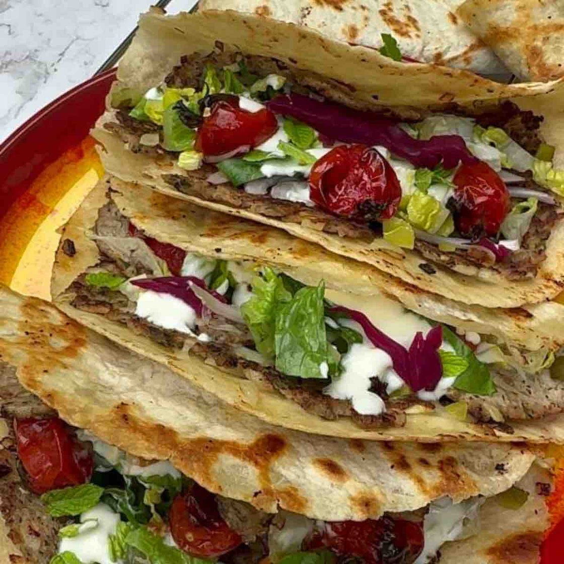 Smashed Kefta Tacos