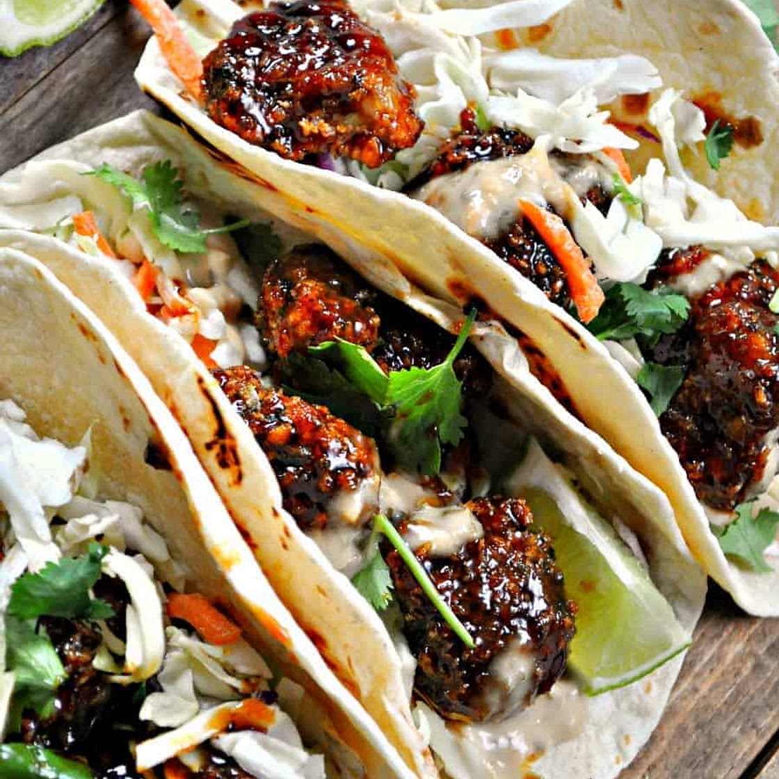 Vegan Crispy BBQ Broccoli Tacos