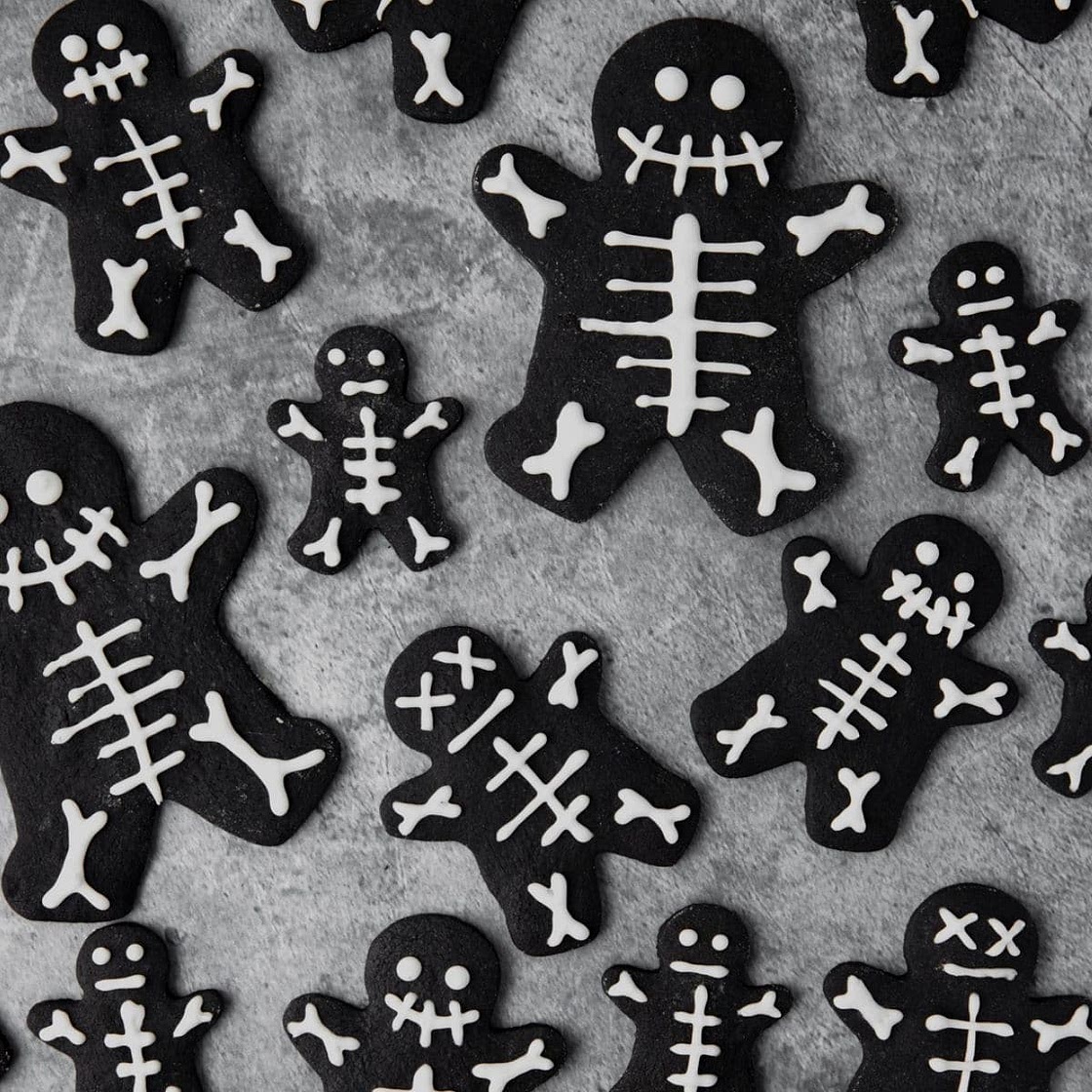 Black Cocoa Skeleton Cookies