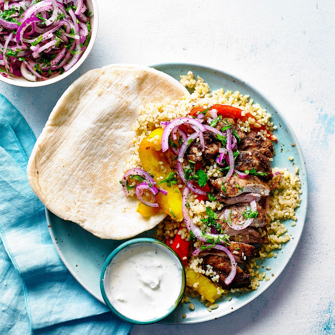 Shawarma Spiced Chicken Traybake