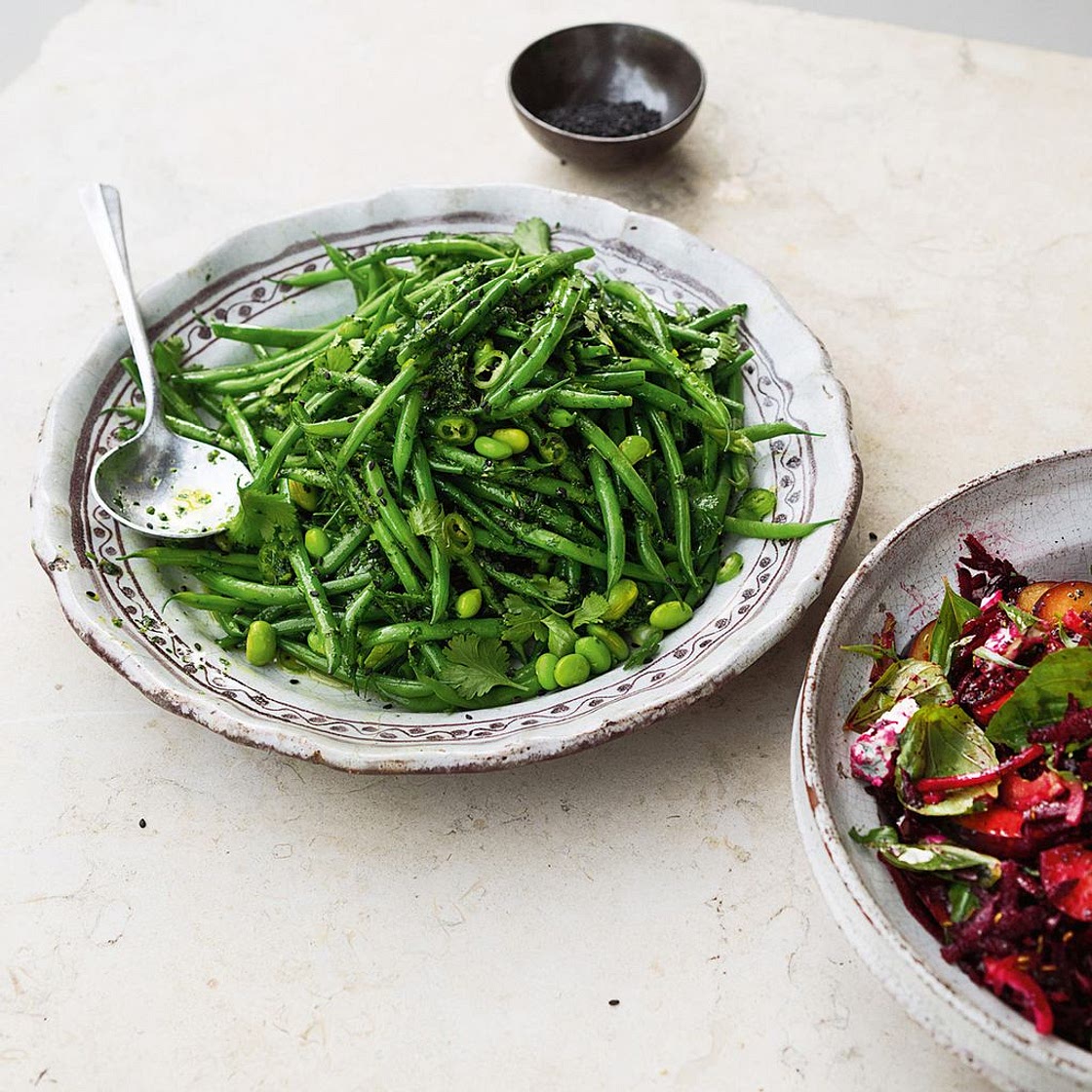 Two bean and two lime salad