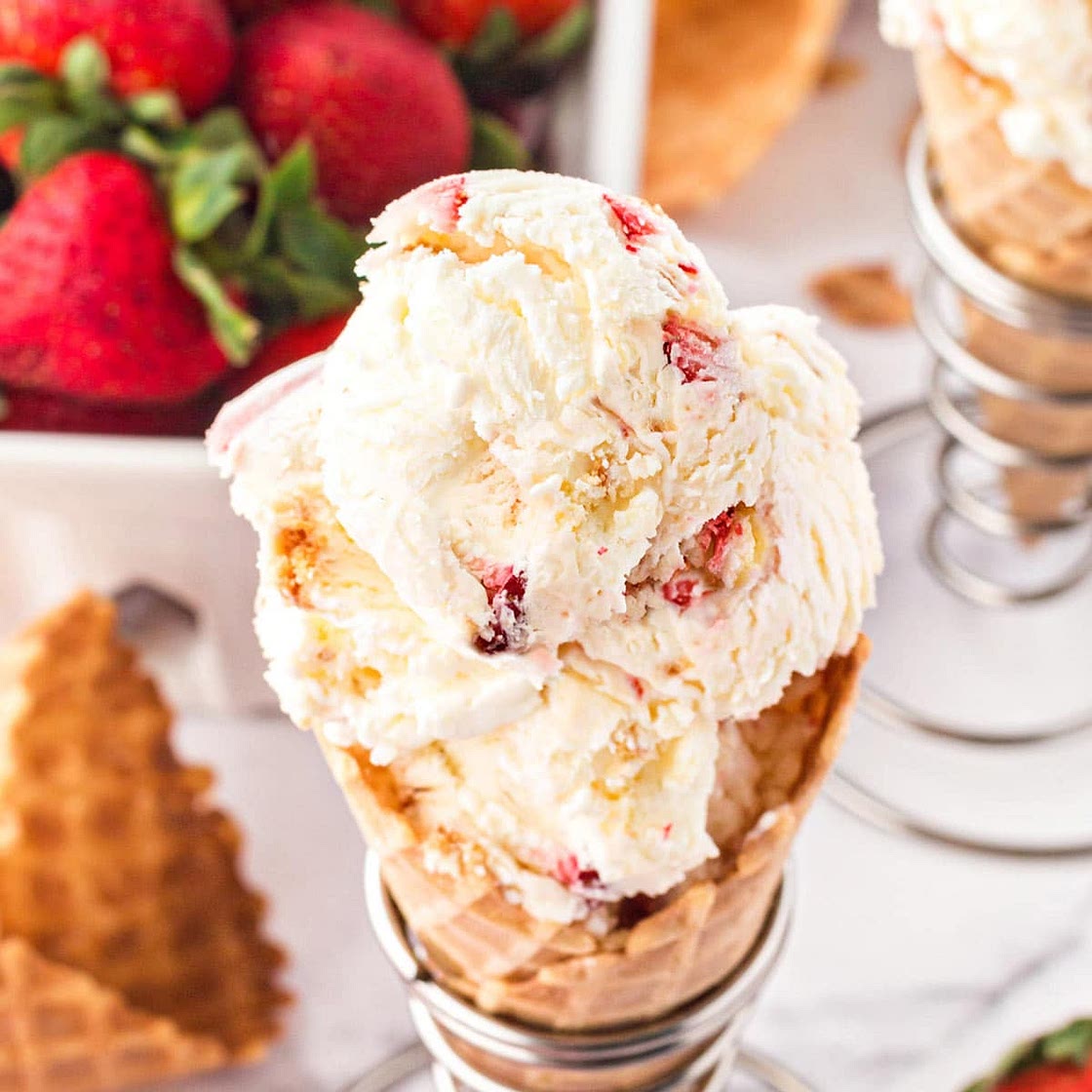 No-Churn Strawberry Shortcake Ice Cream