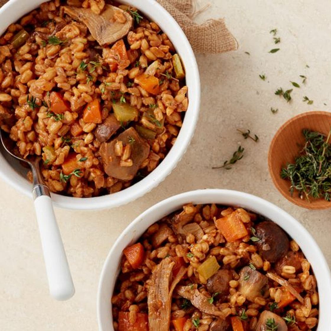 Porcini and Mozzarella Farroto