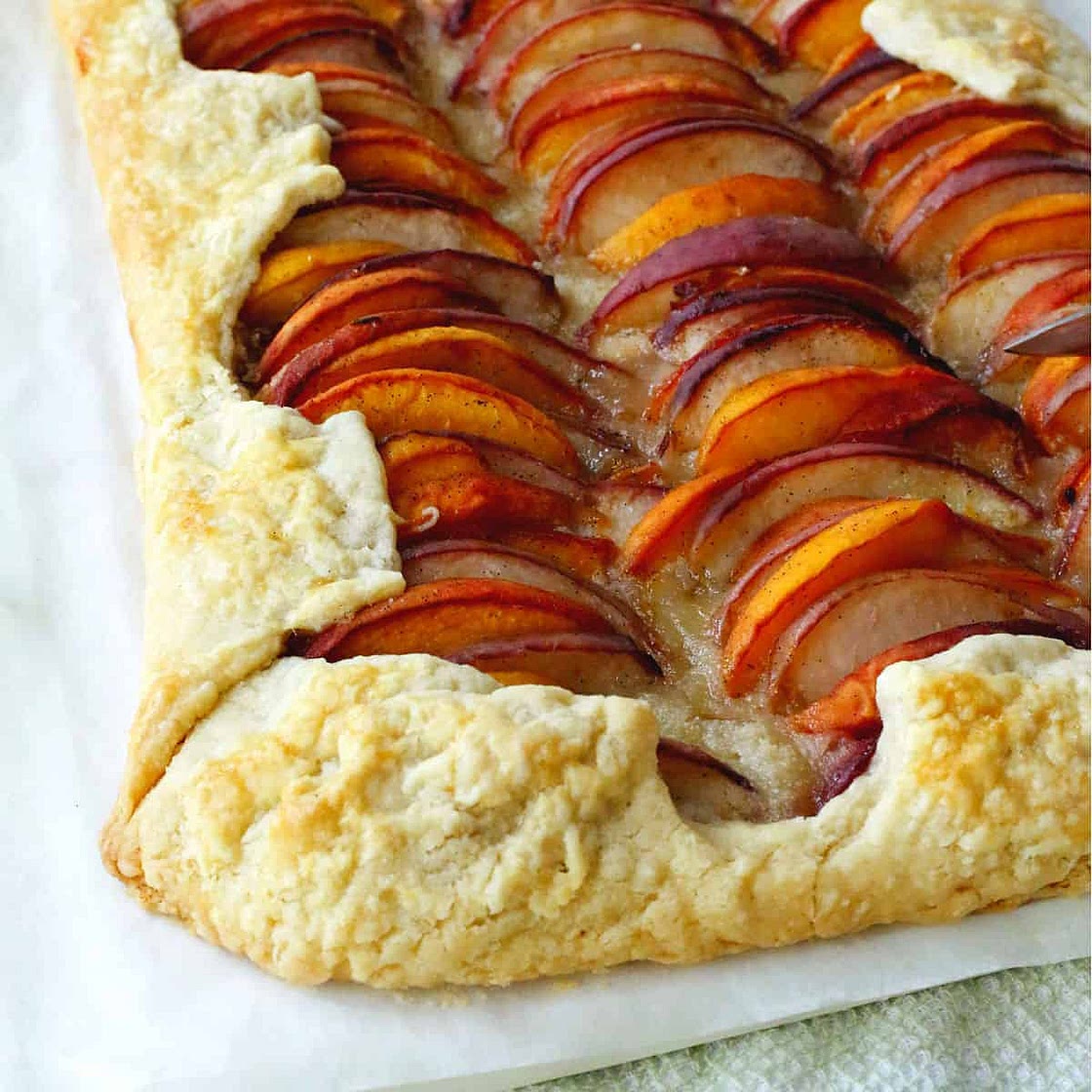 Peach Almond Tart with Vanilla Bean