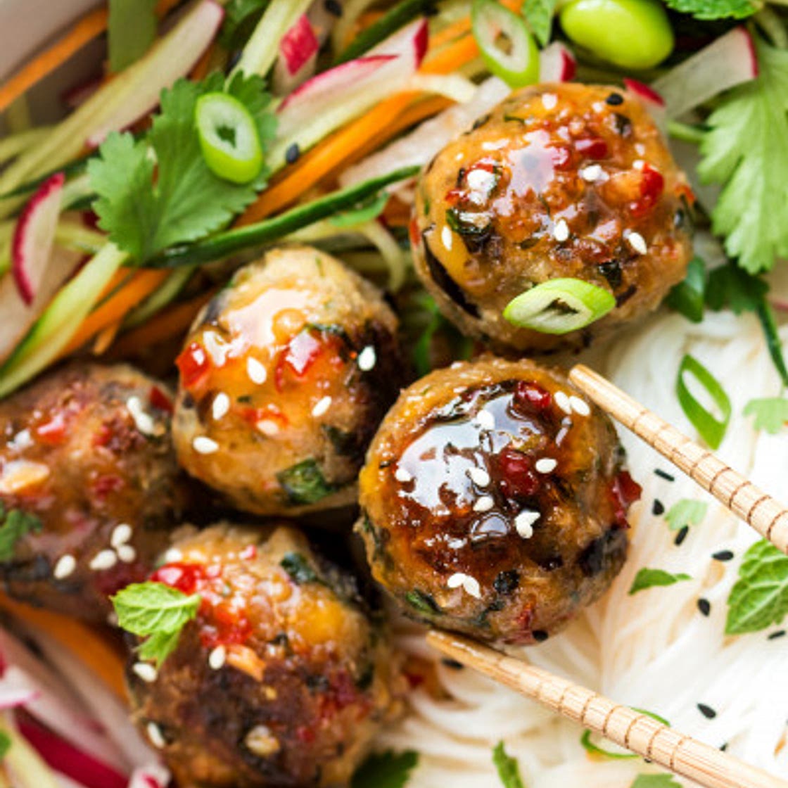 Lemongrass aubergine neatballs