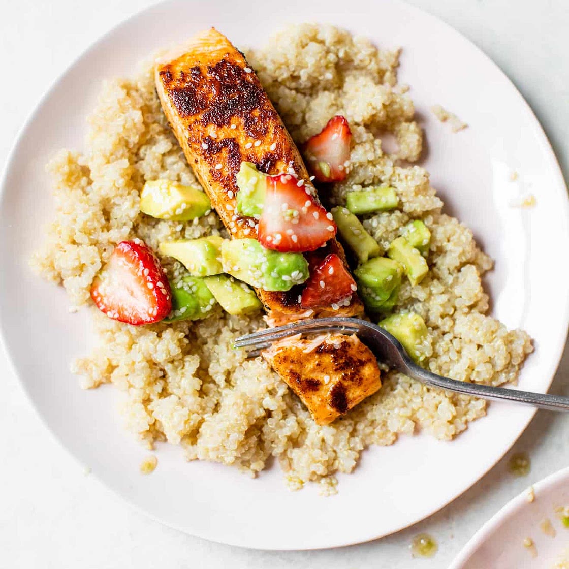 Cajun Salmon + Strawberry Avocado Salsa