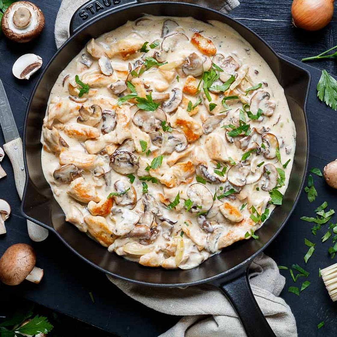 Hähnchengeschnetzeltes mit Pilzen