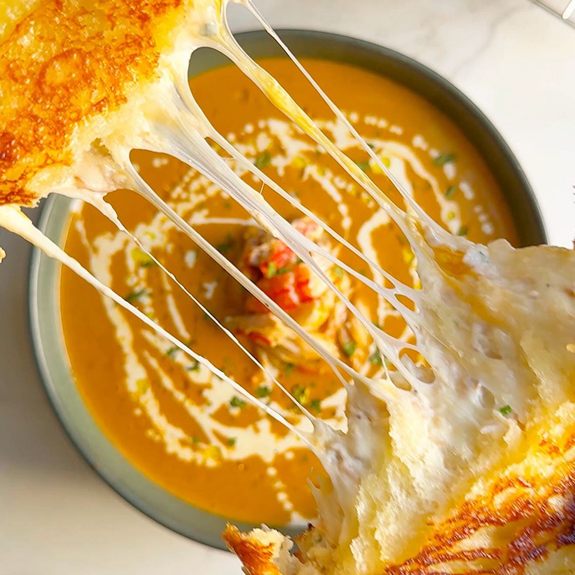 Balanced Crab Grilled Cheese & Crab Bisque