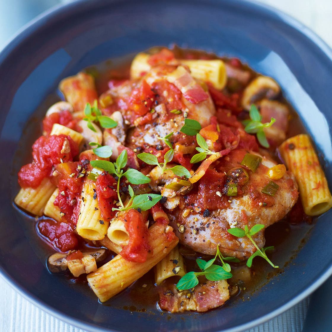 Chicken Cacciatore With Harissa, Bacon, and Rosemary