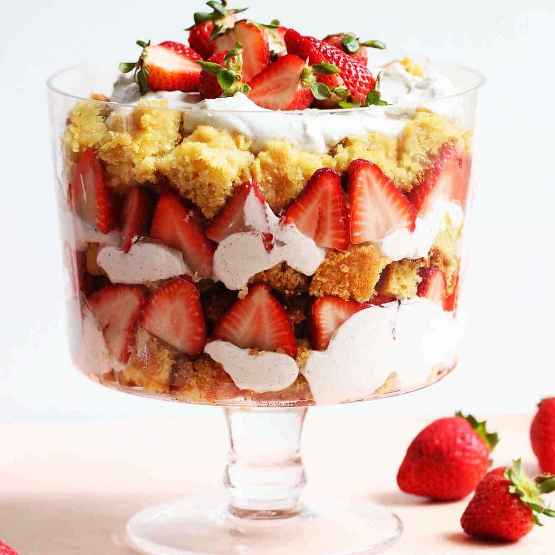 Strawberry Coconut Whipped Cream Trifle