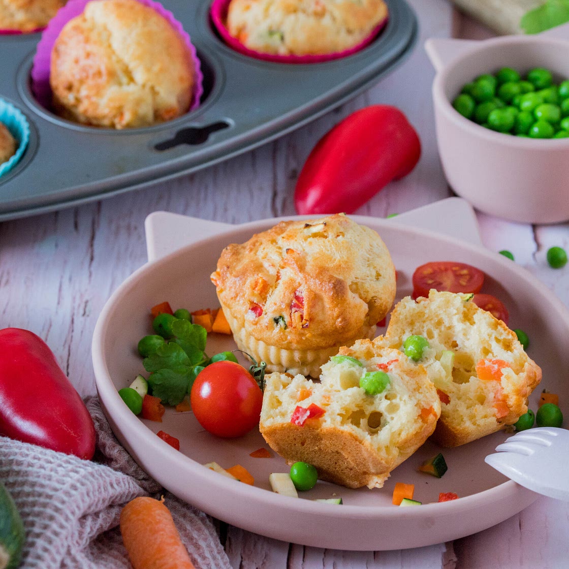 Herzhafte Gemüsemuffins - vegetarisches Rezept