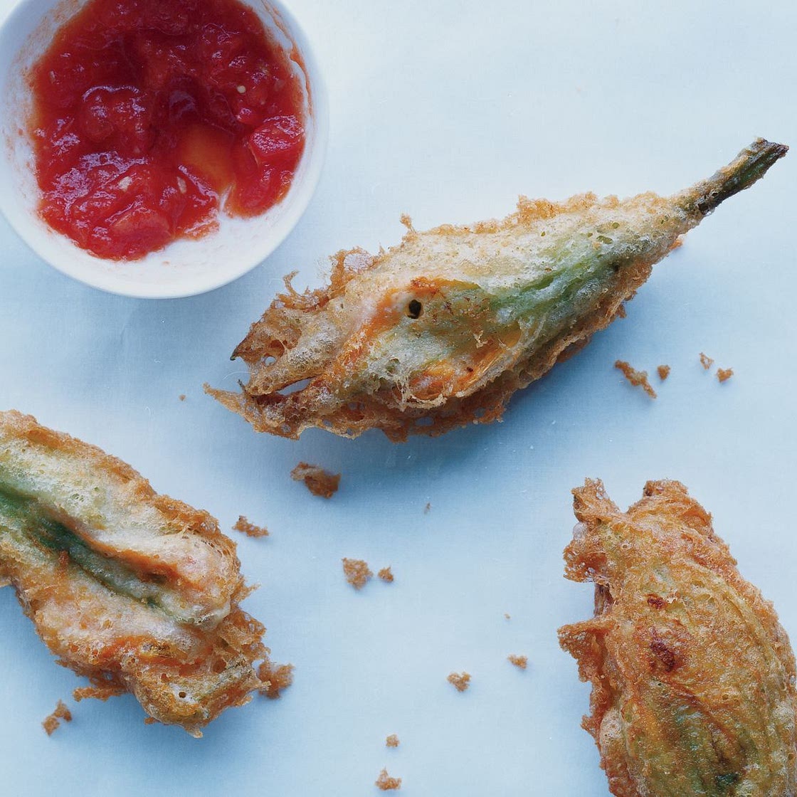 Squash Blossoms Stuffed With Ricotta