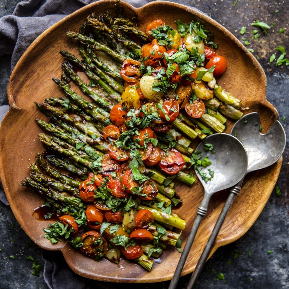 Caprese Roasted Asparagus
