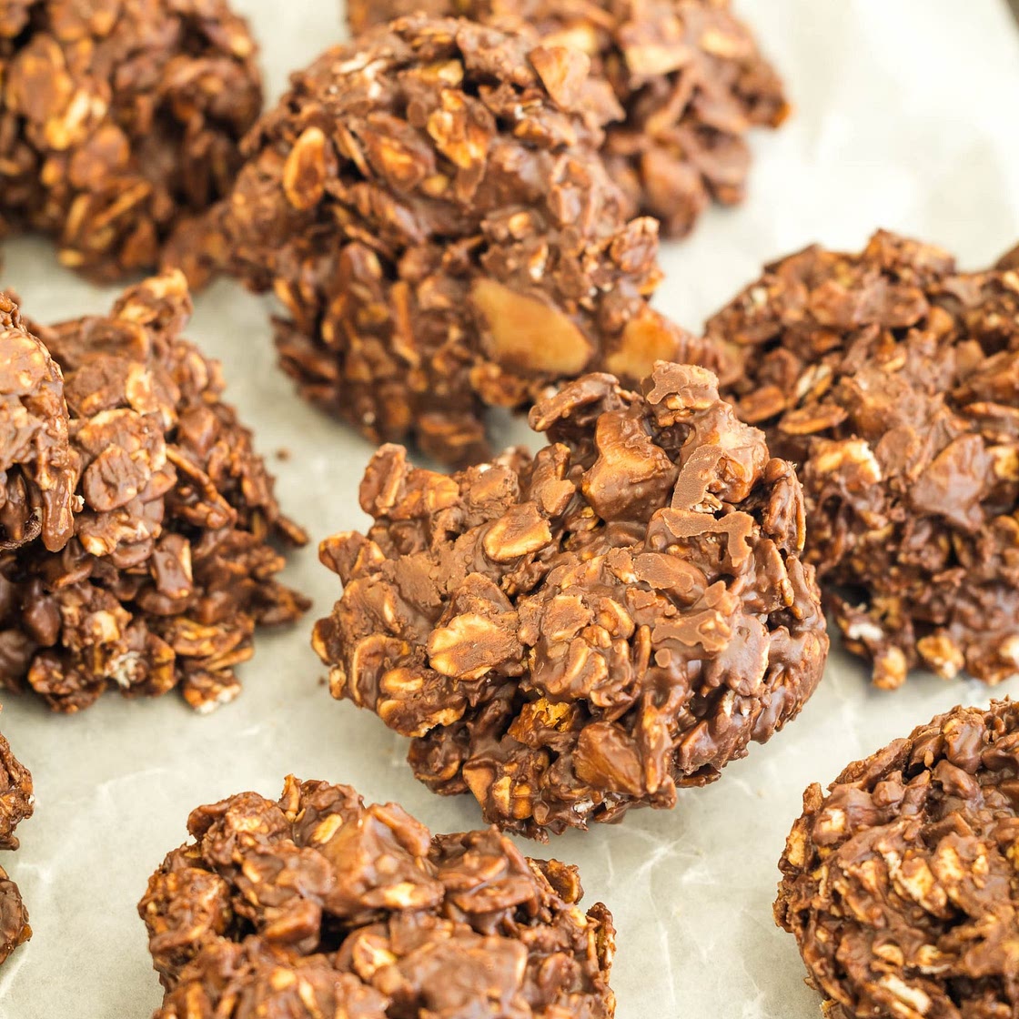 No Bake Toffee Oatmeal Cookies