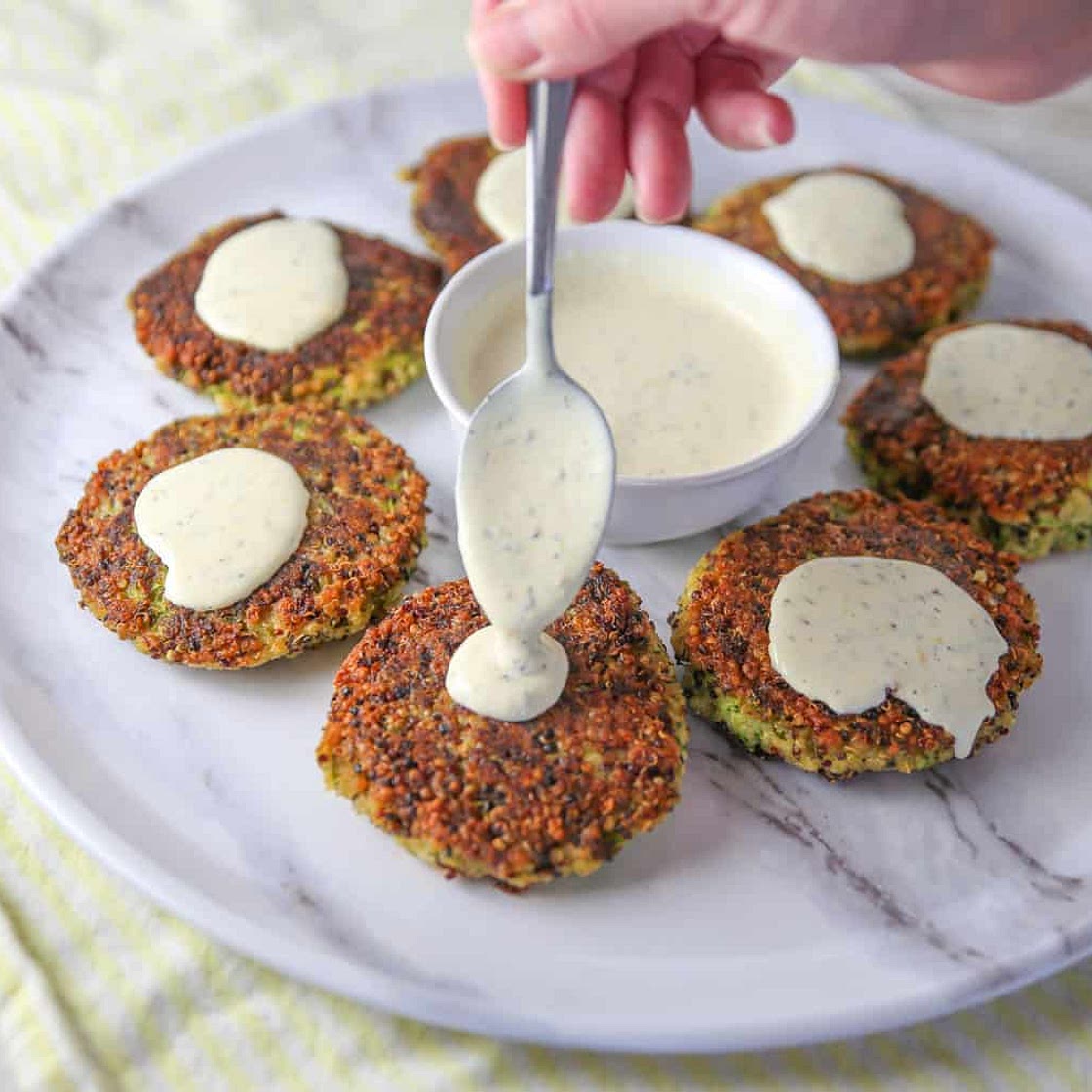 Cheesy Quinoa Zucchini Fritters