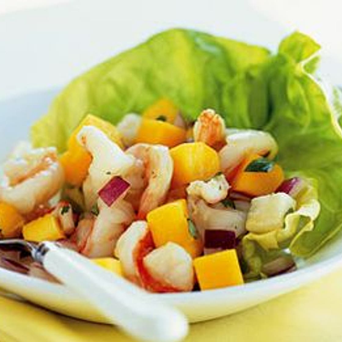 Shrimp, Mango, and Jícama Salad with Pineapple Vinaigrette