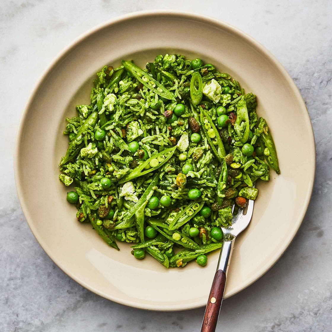 Crispy Green Rice Pilaf