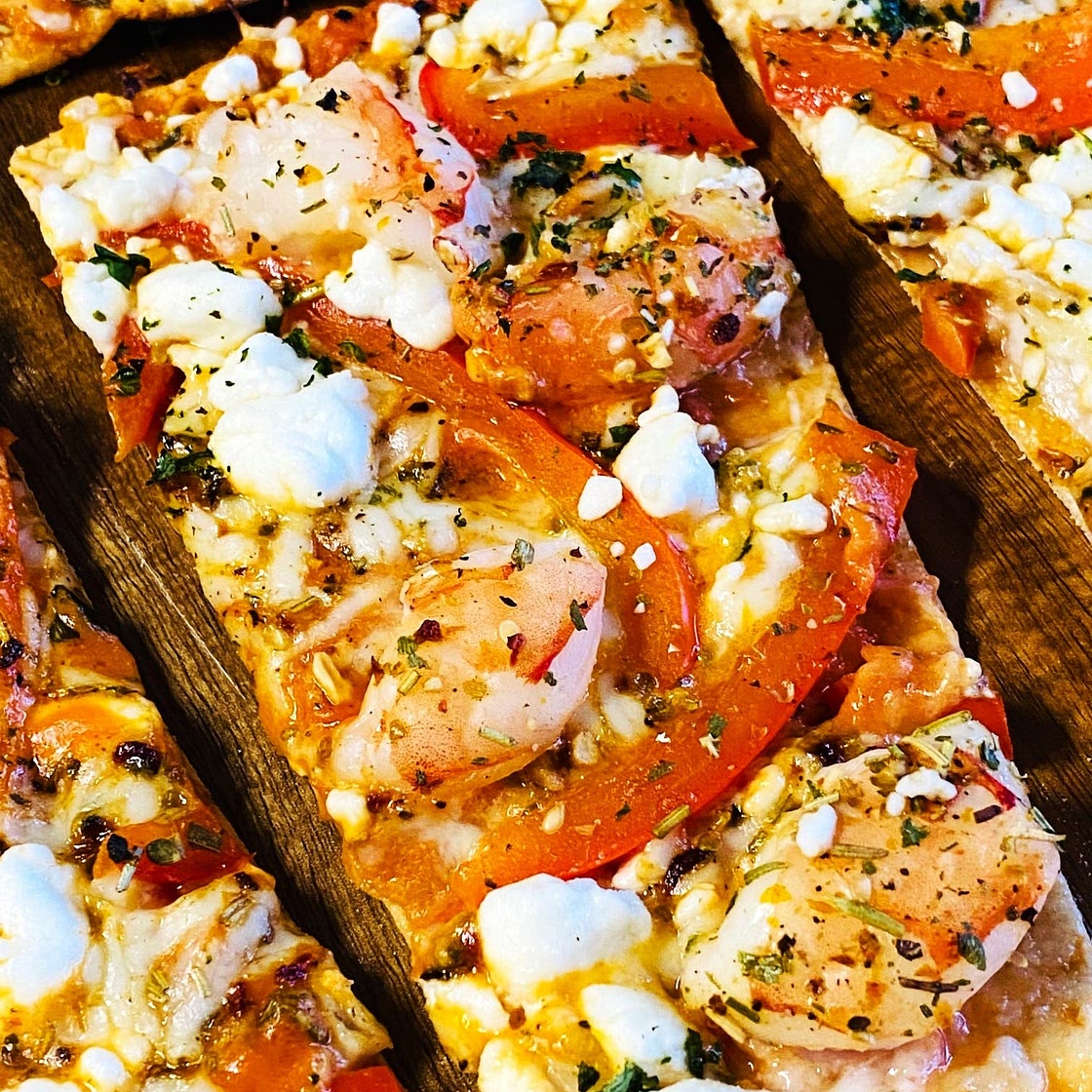 Vodka Shrimp Lavash Flatbreads