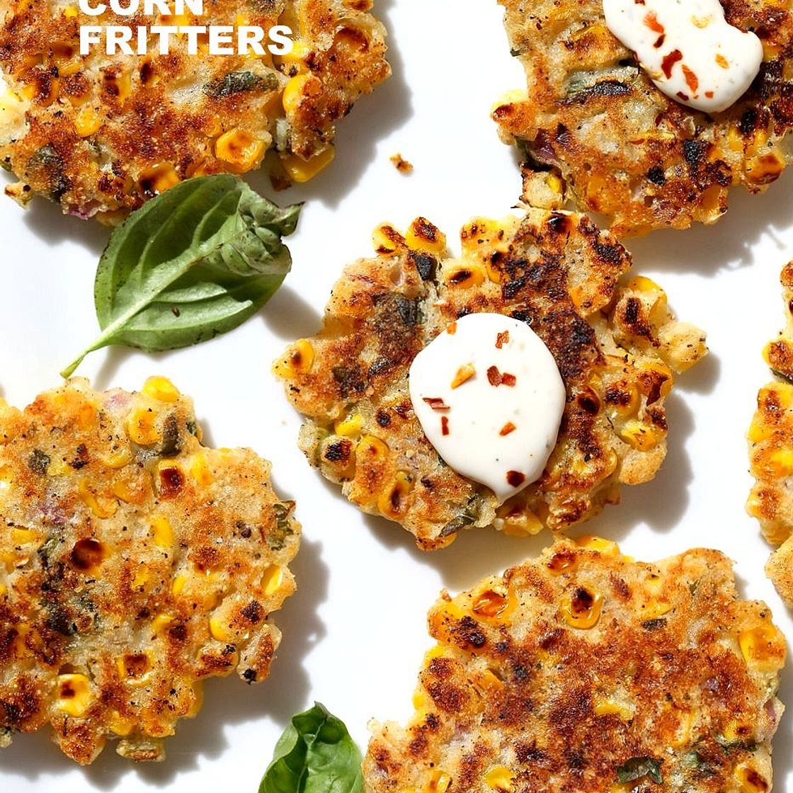 Basil Jalapeno Corn Fritters Gluten free