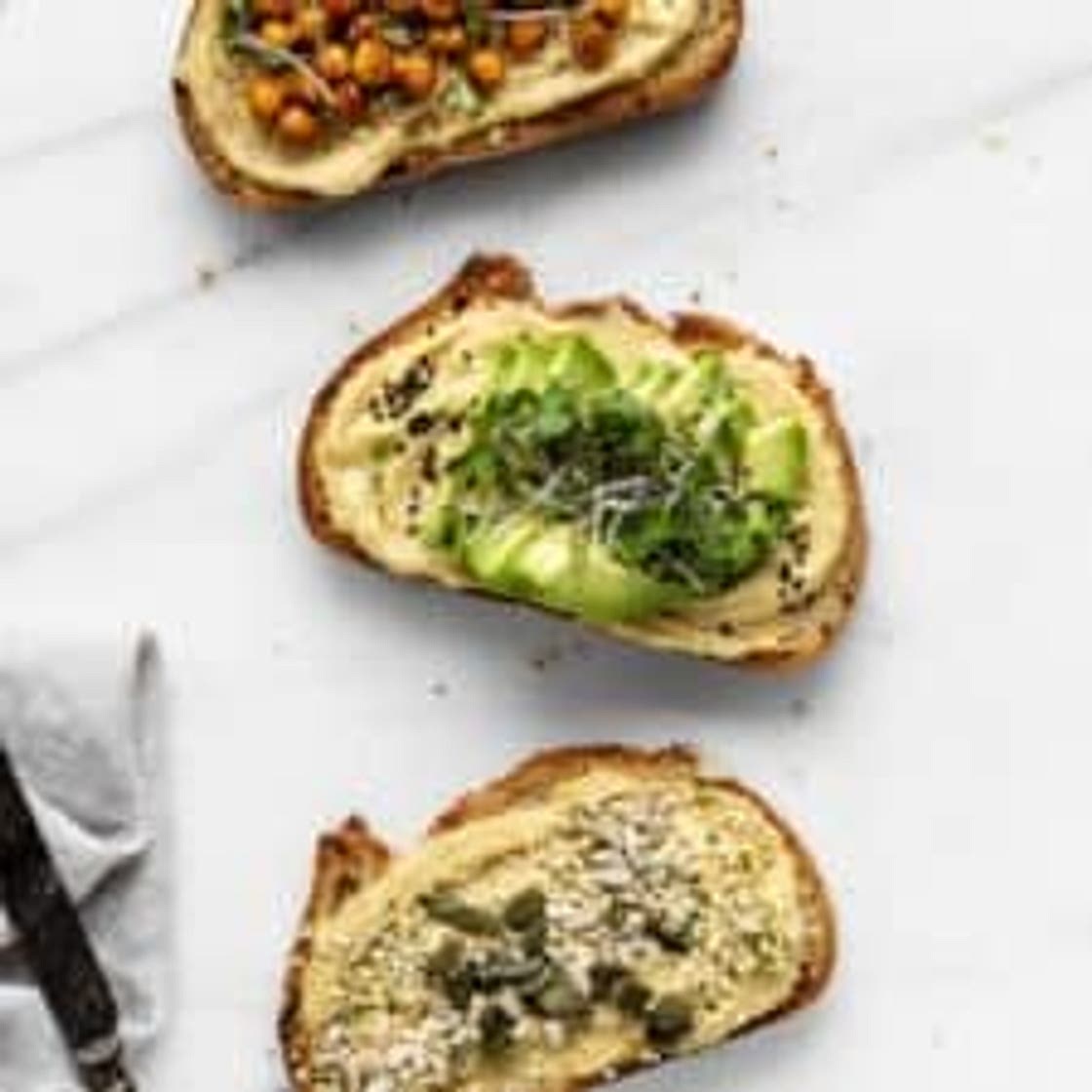 Hummus Toast 3 Ways