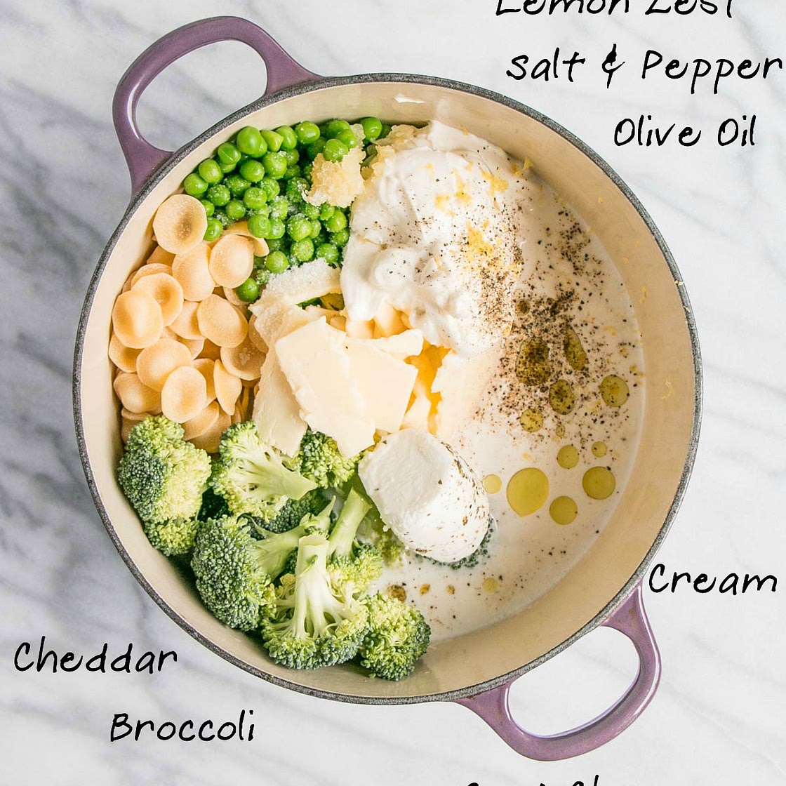 One Pot Broccoli and 3 Cheese Pasta