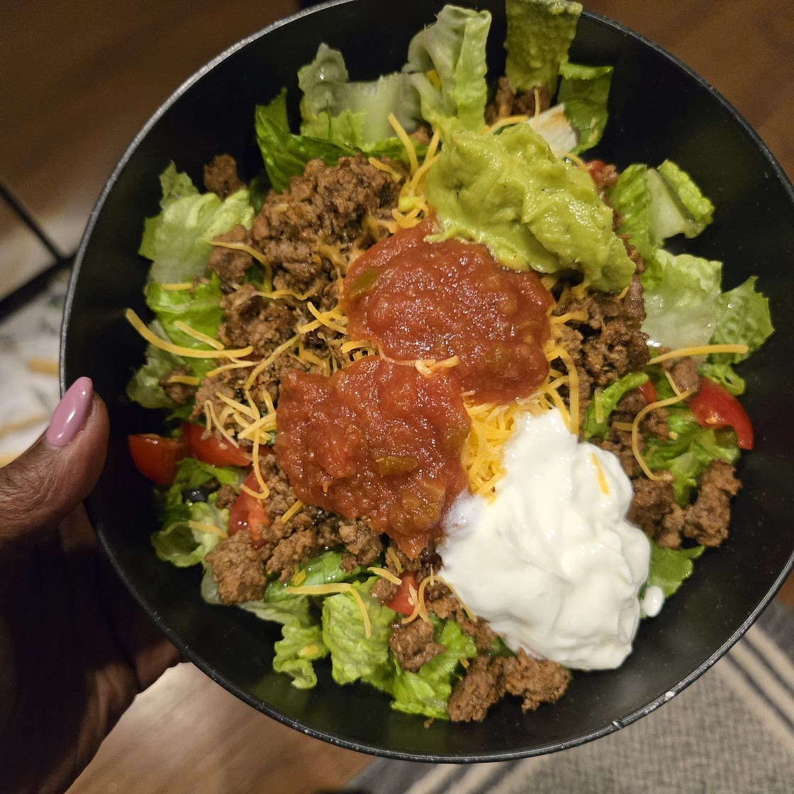 Easy Healthy Taco Salad Recipe with Ground Beef
