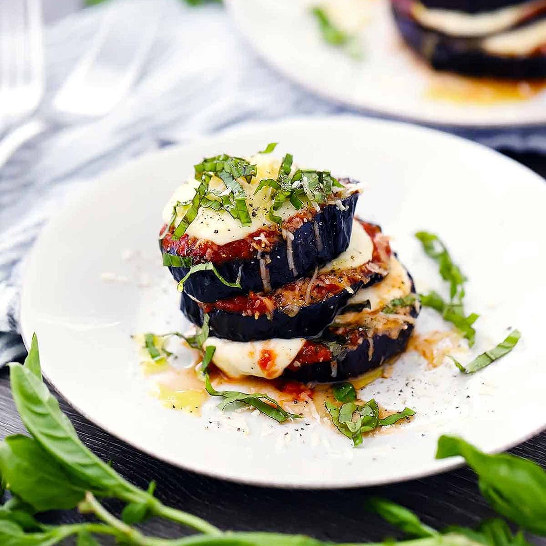 Roasted Eggplant Parmesan Stacks