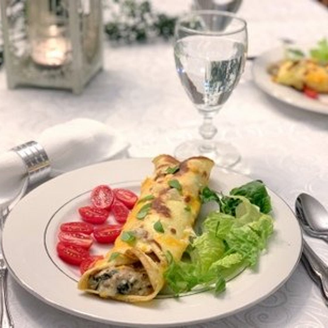 Chicken Florentine Crepes