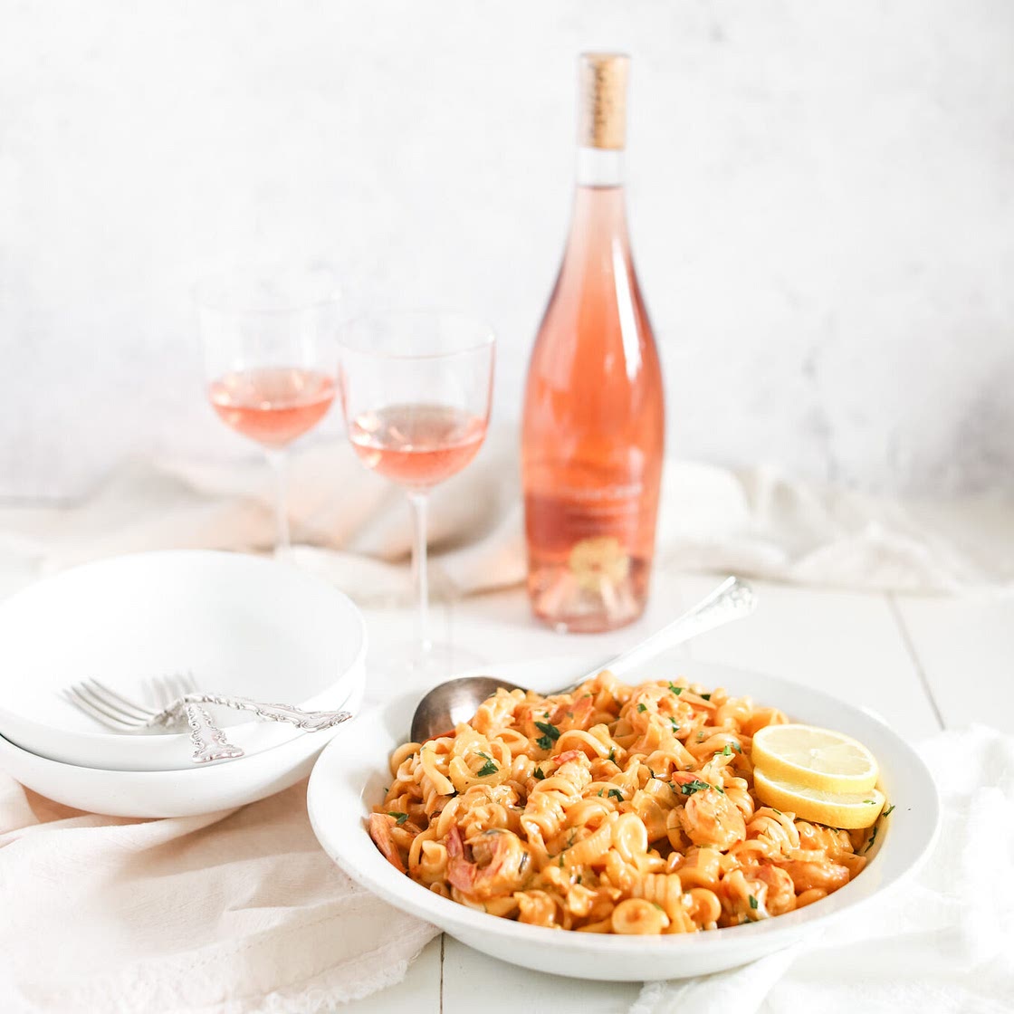 King Prawn Pasta in Rosé Sauce