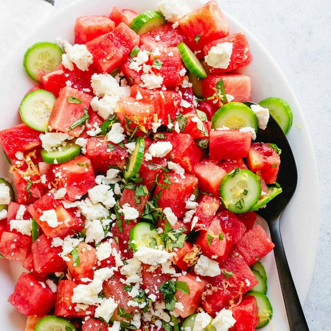 Watermelon Cucumber Salad