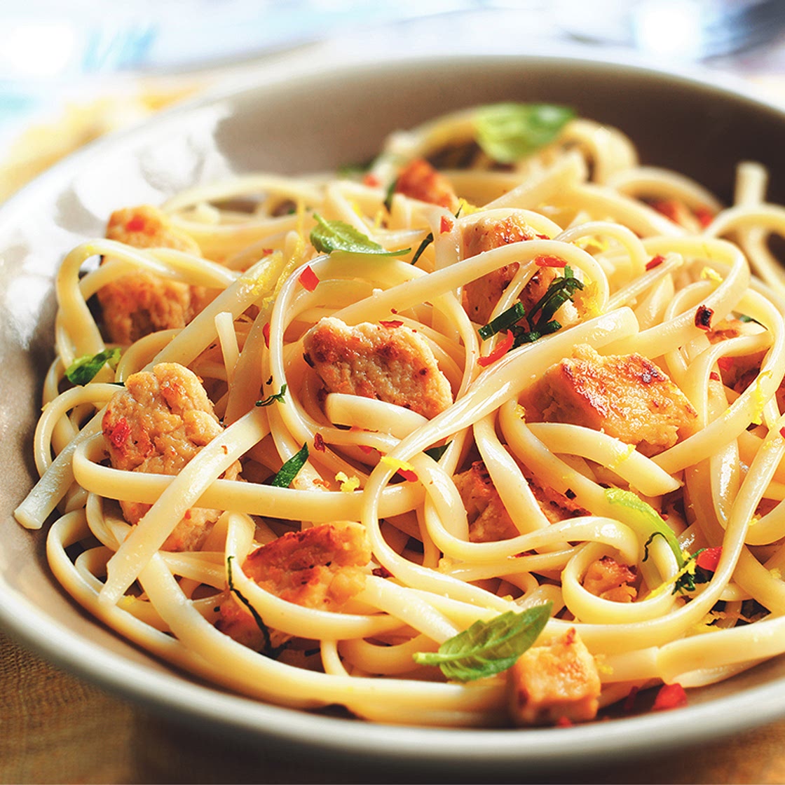 Quorn Vegetarian Chicken Pieces Lemon and Chilli Linguine