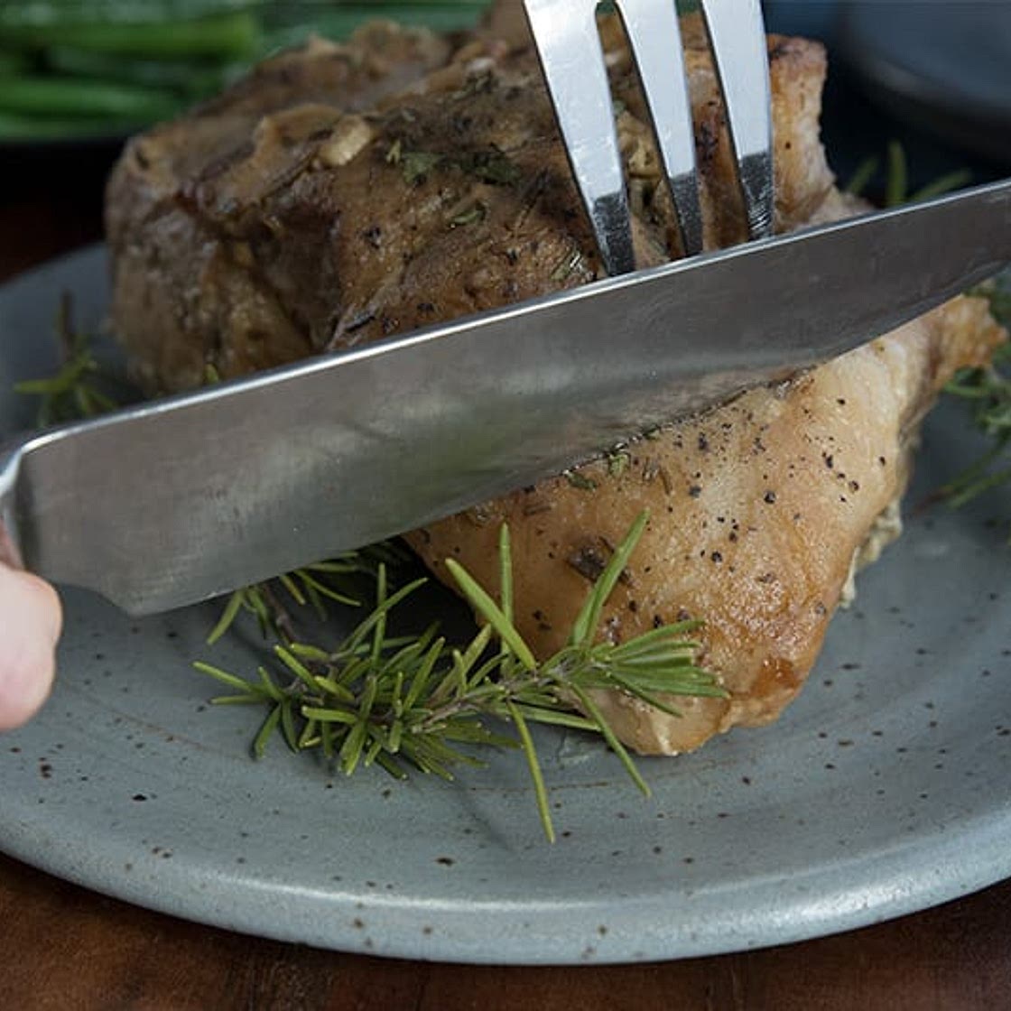 Slow Cooker Rosemary Garlic Pork Loin