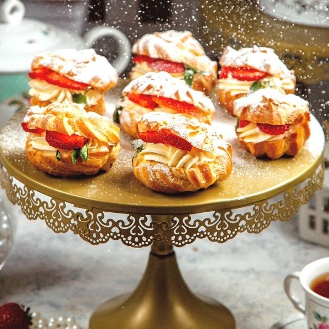 Tempting Strawberry Cream Eclairs