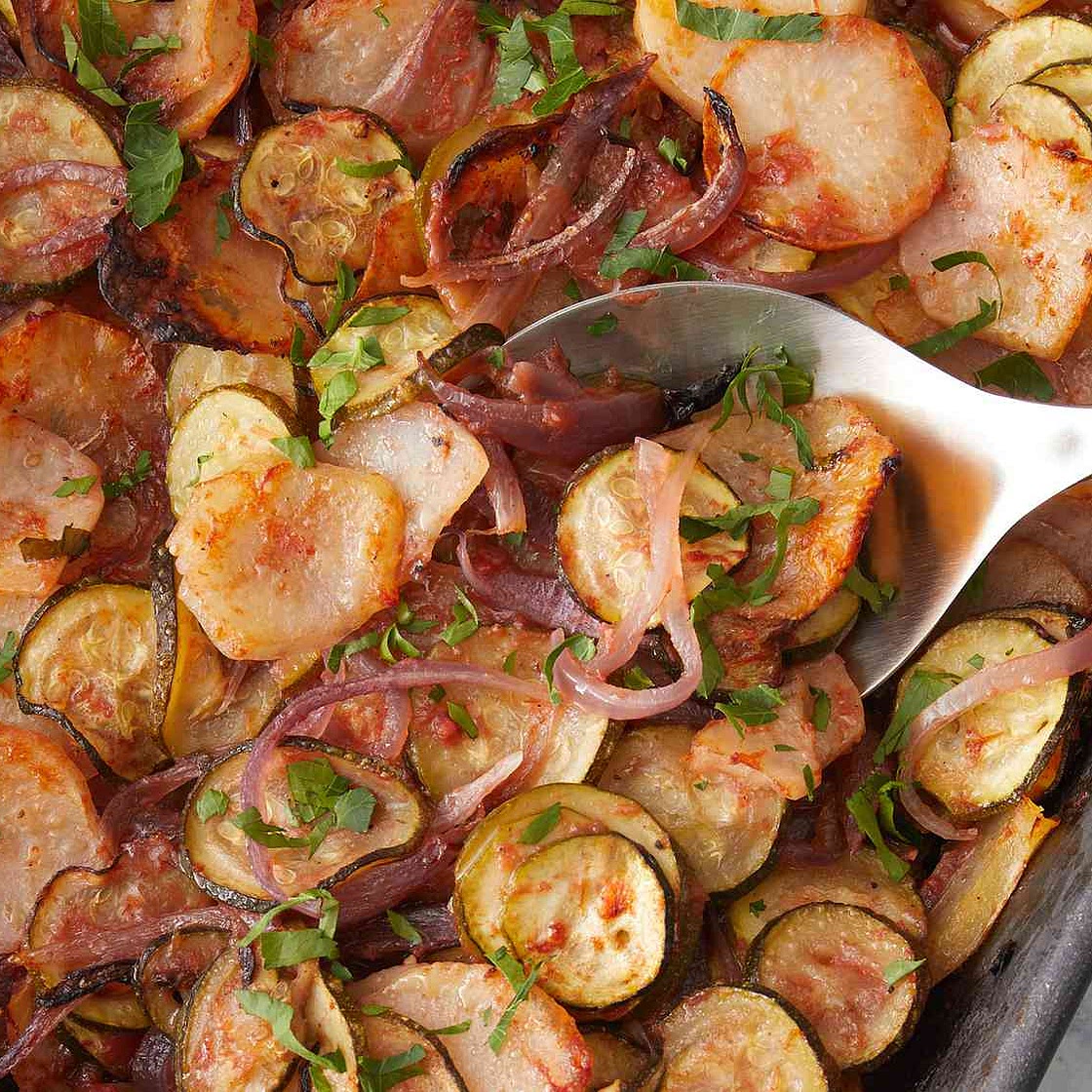 Briam (Greek Baked Zucchini and Potatoes)