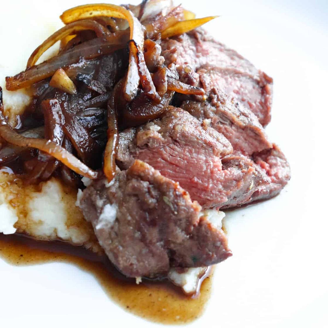 Venison Medallions with Onion Balsamic Sauce