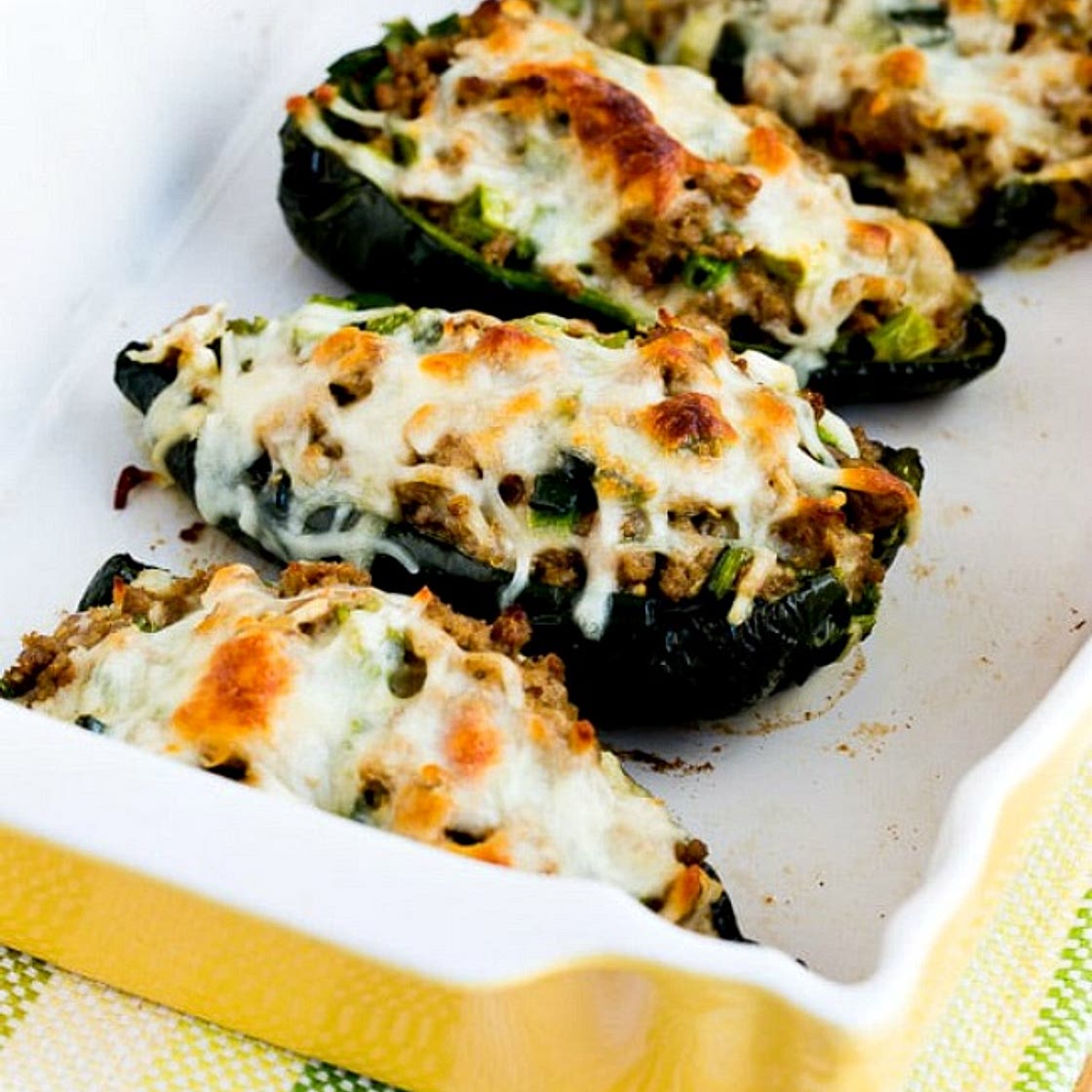 Stuffed Poblanos with Ground Turkey