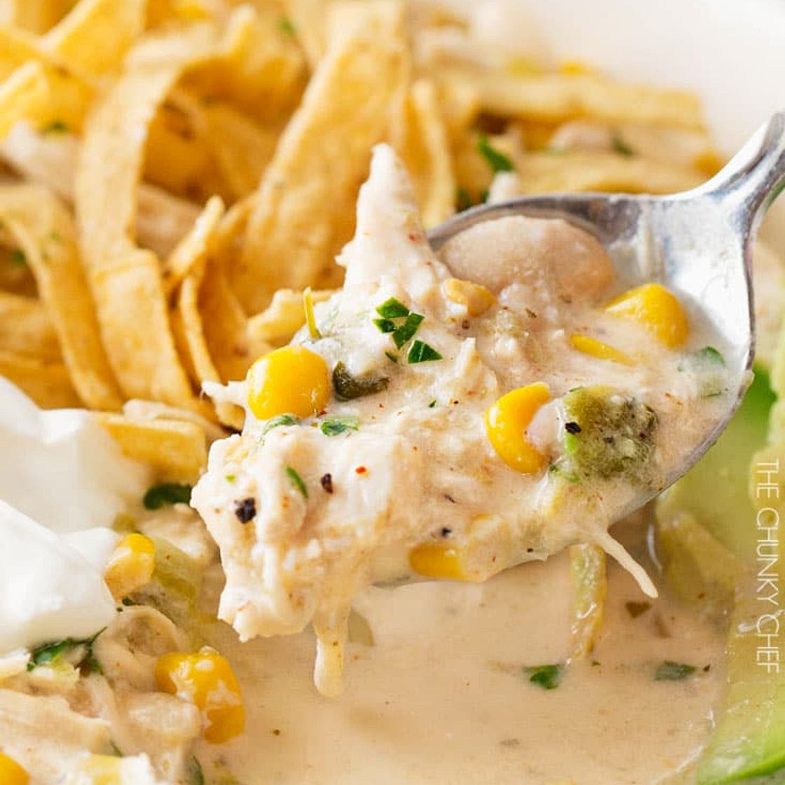 Creamy Crockpot White Chicken Chili