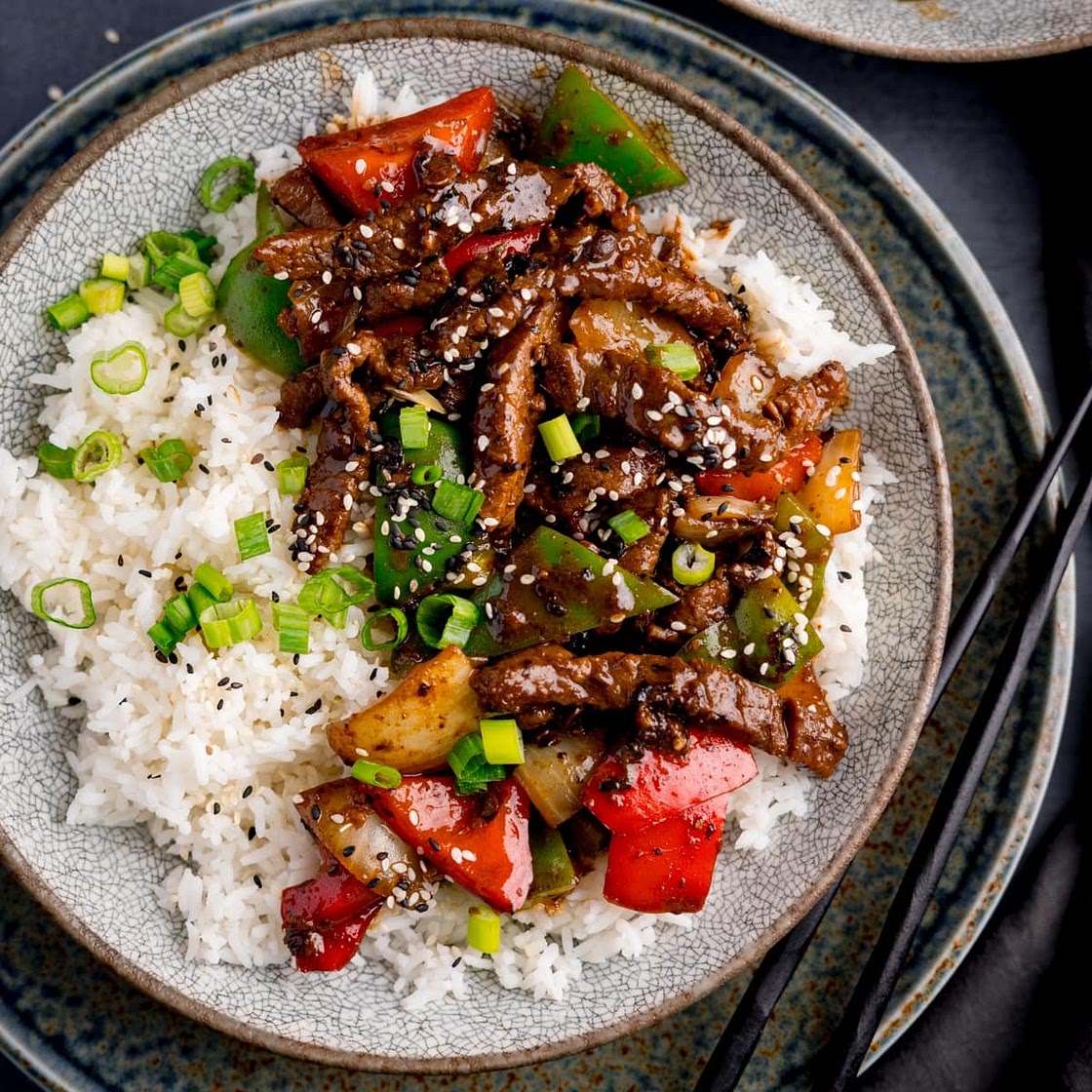 Beef in black bean sauce