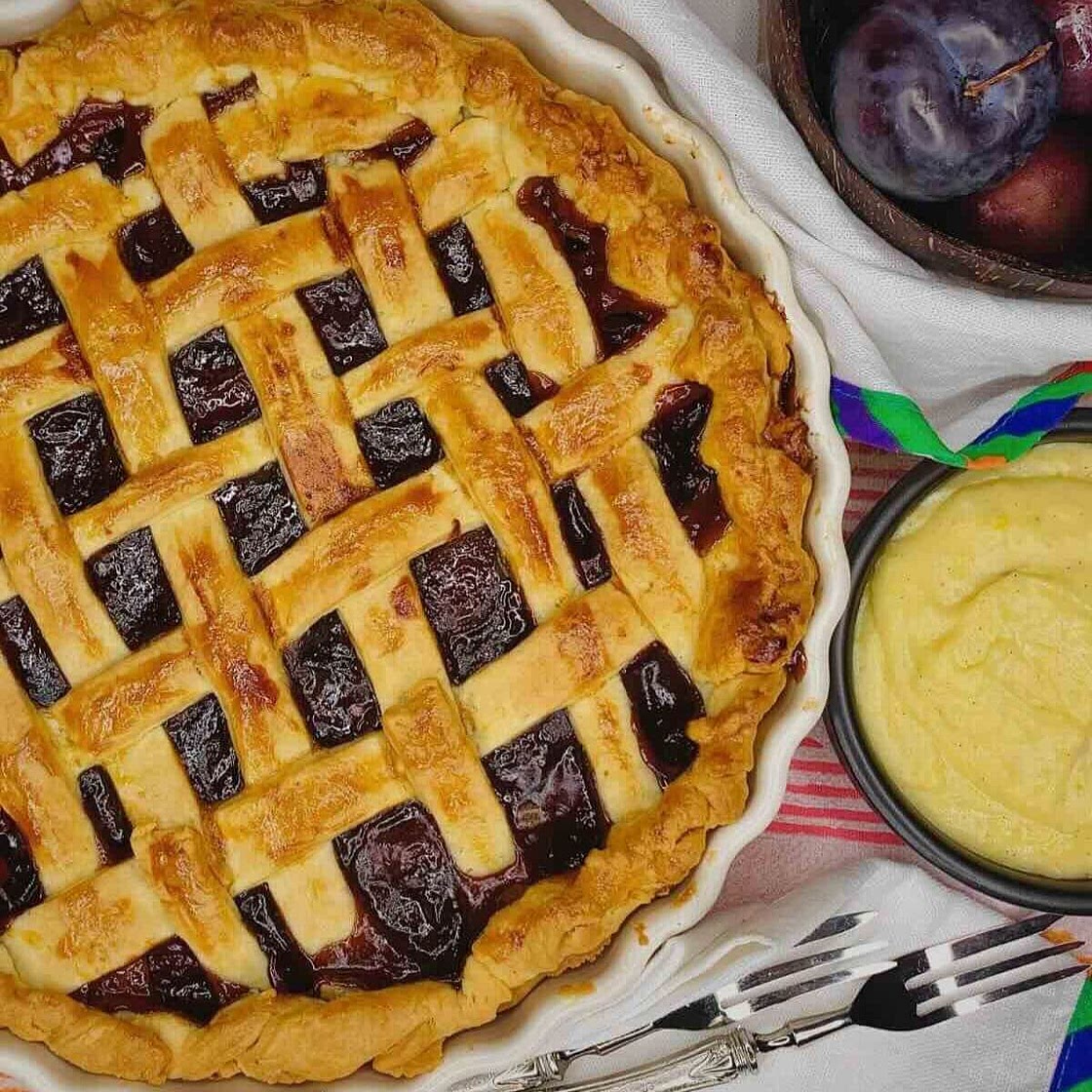Easy Plum Custard Tart Recipe