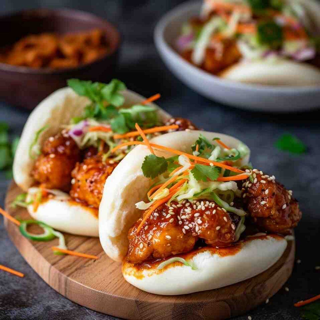 Korean Fried Chicken Bao Buns