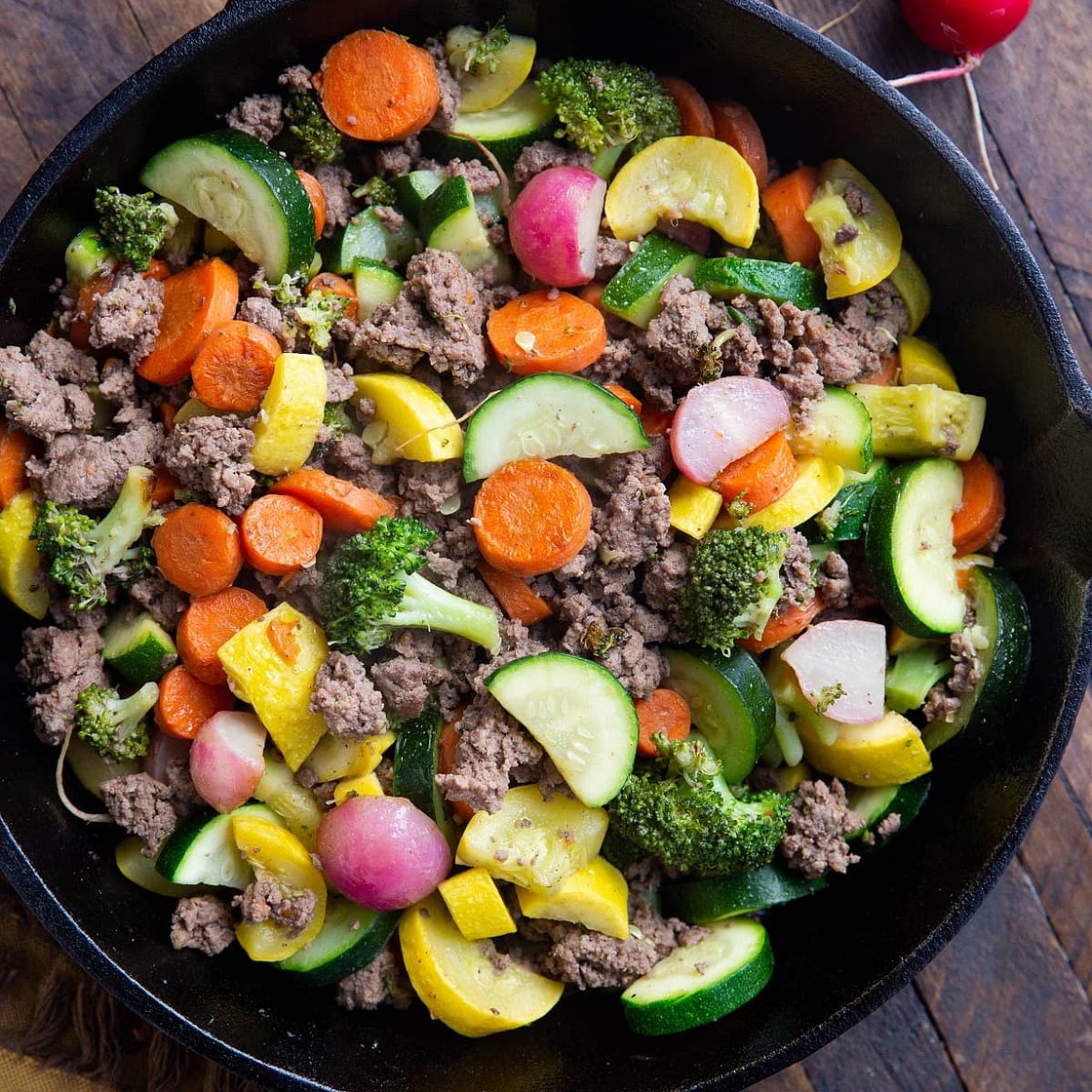 Vegetable and Ground Beef Skillet
