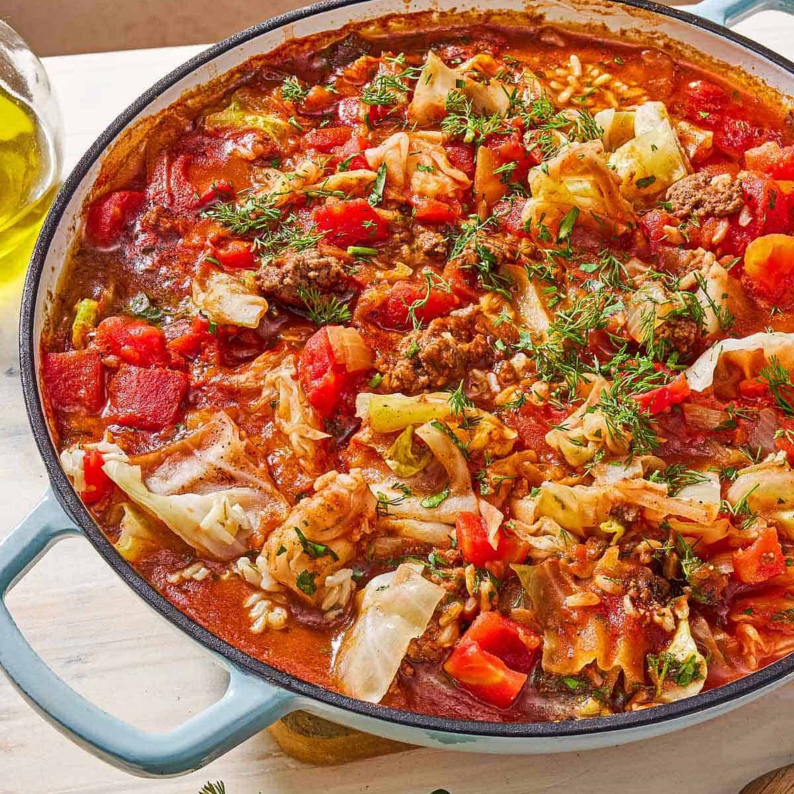 Mediterranean-Style Unstuffed Cabbage Rolls