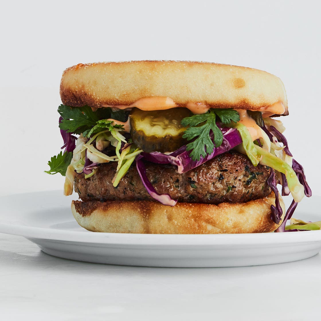 Sesame Pork Burgers with Slaw | Epicurious