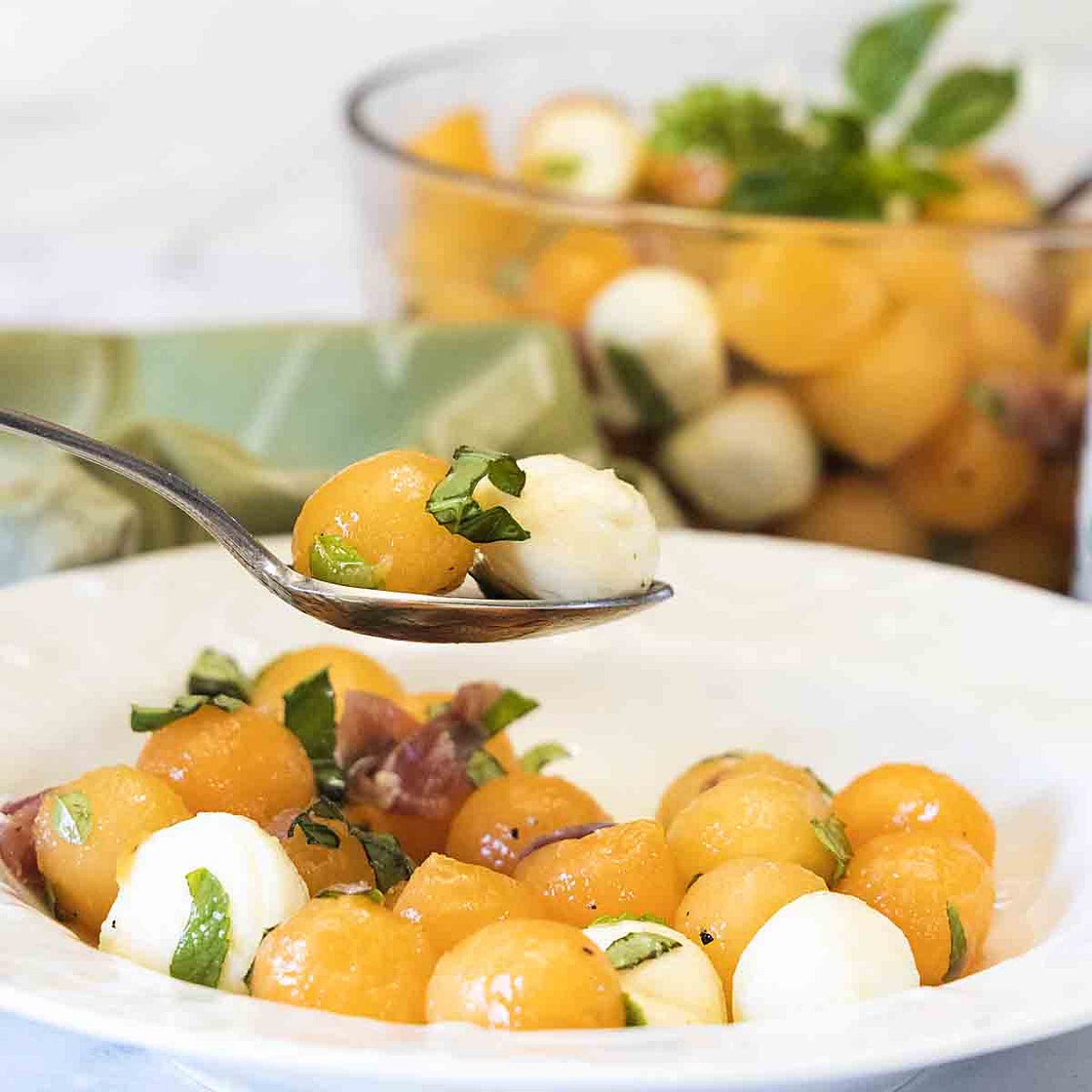 Cantaloupe Caprese Salad