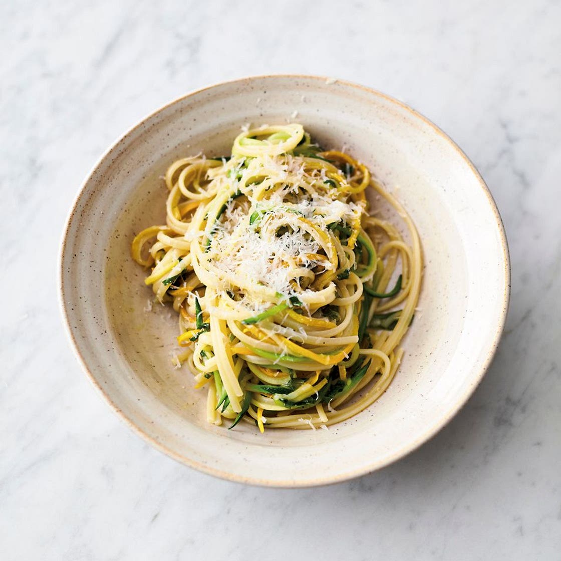 Lemony courgette linguine