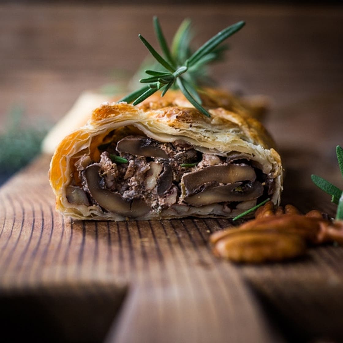 Vegan Mushroom Wellington with Rosemary and Pecans