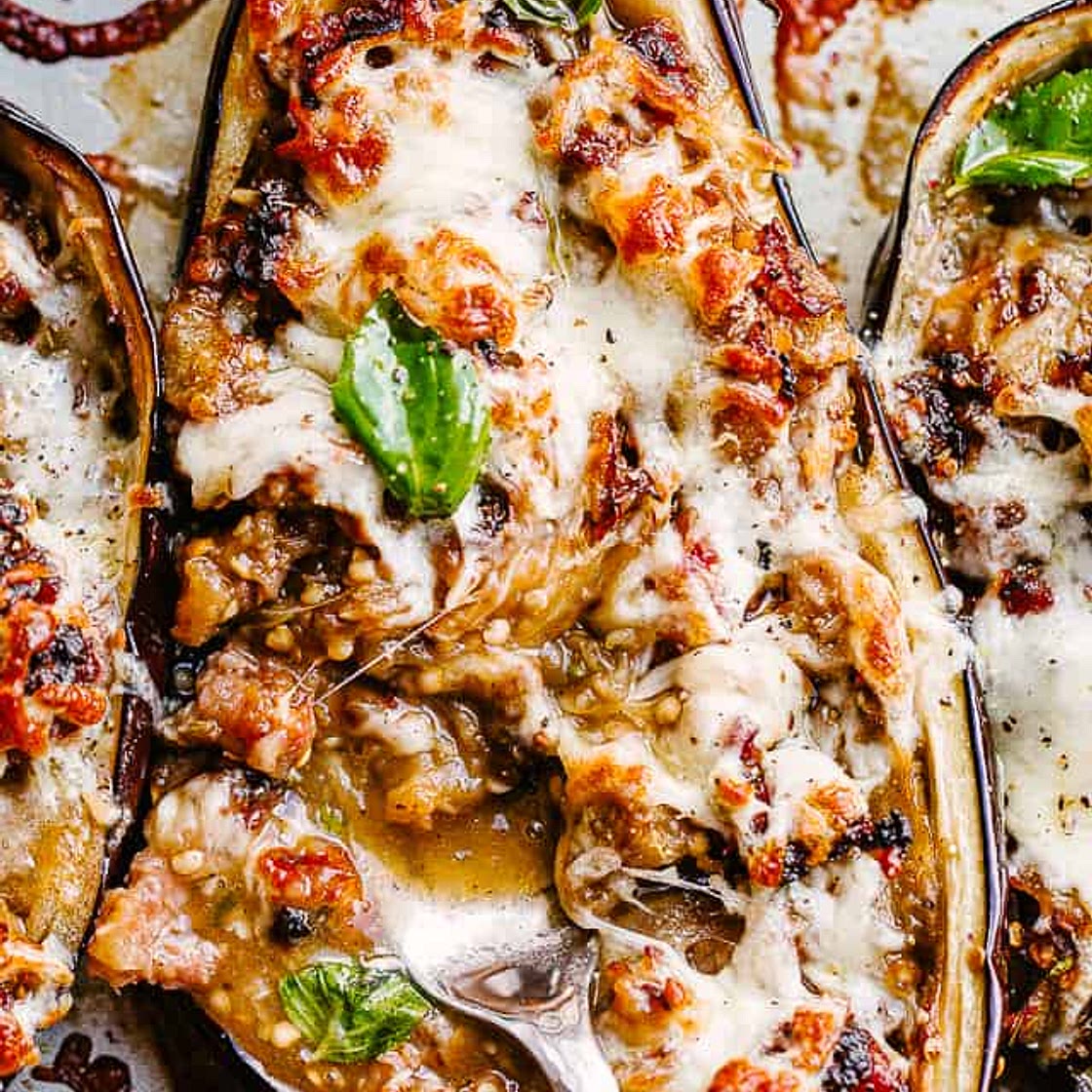 Sausage Stuffed Eggplant