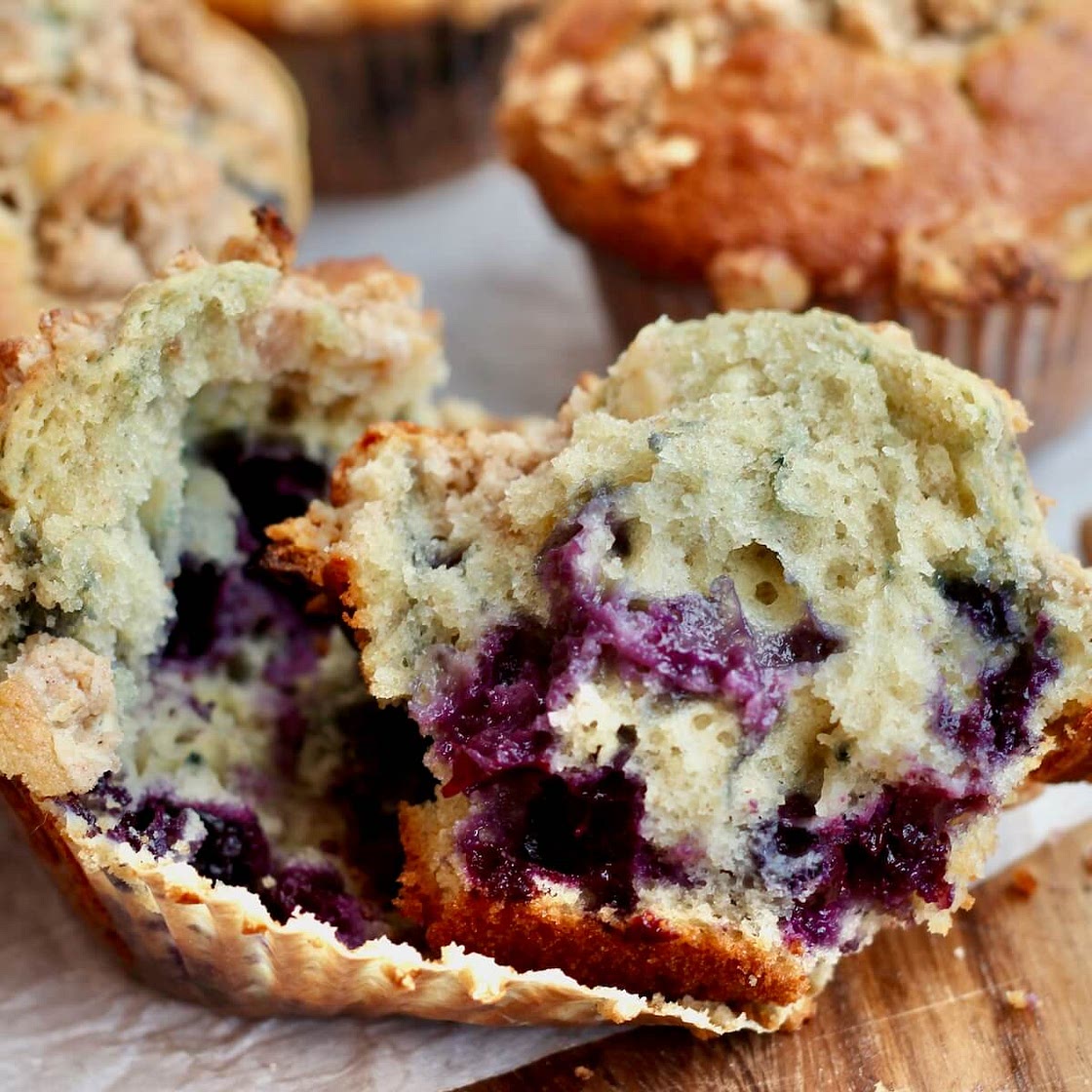 Sourdough Blueberry Muffins
